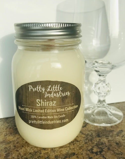 Shiraz Wine Wood Wick Soy Candle